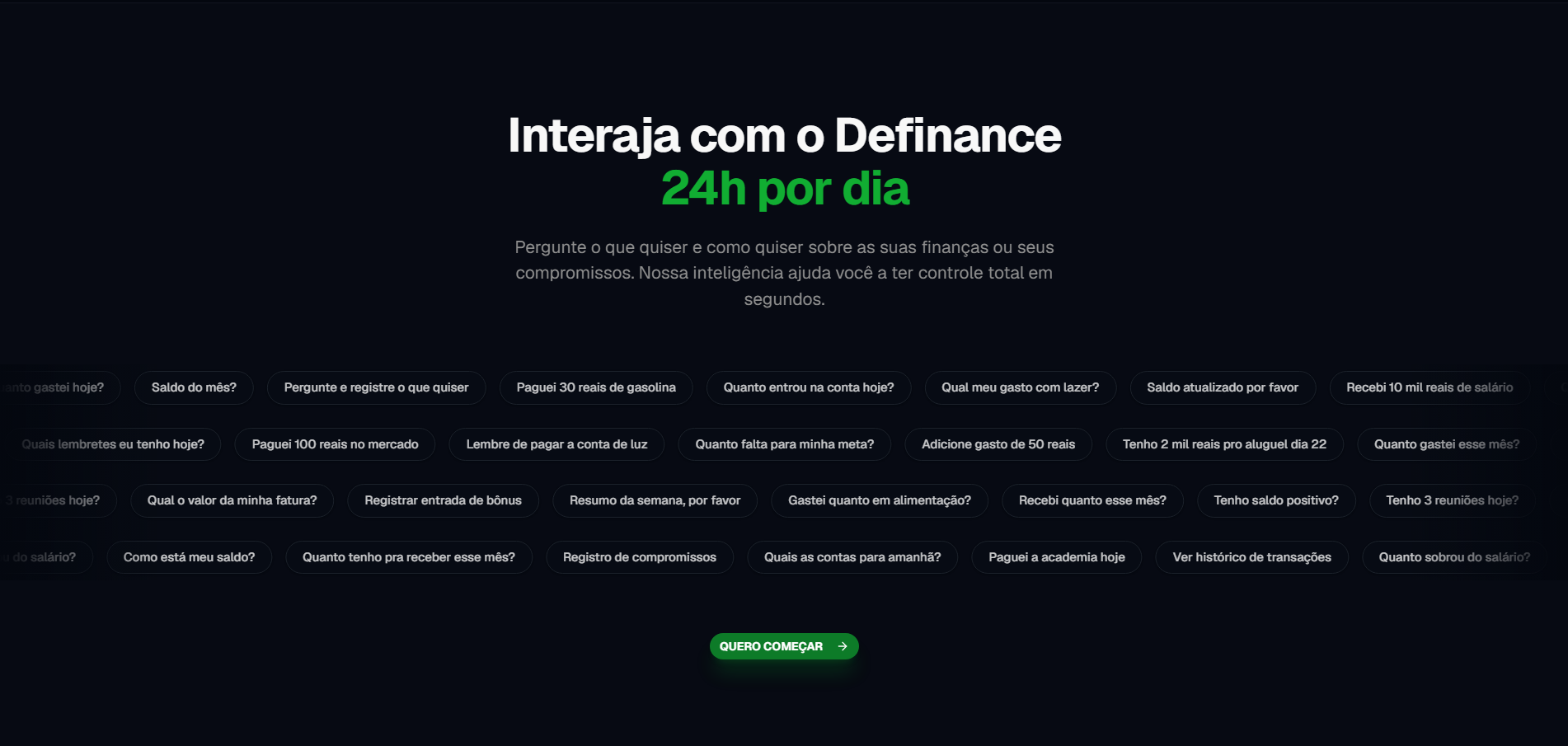 Interface de interação com o usuário